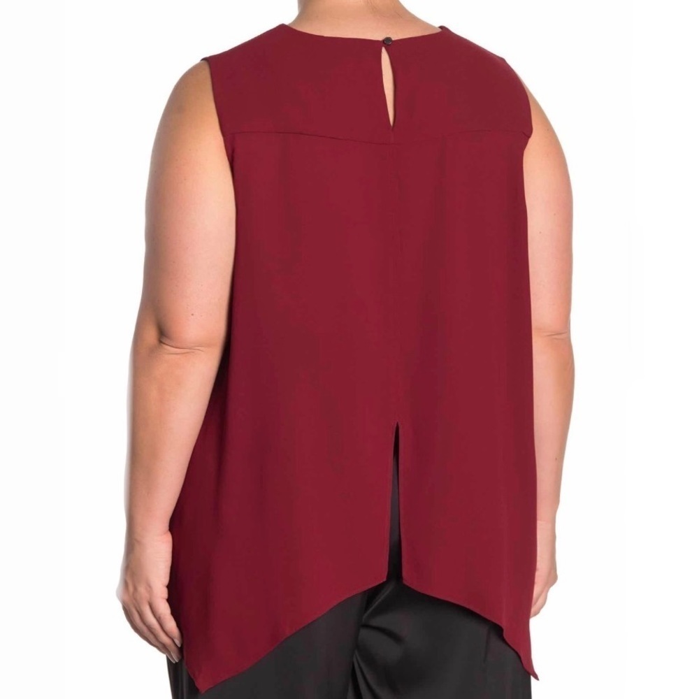 RACHEL ROY BLACK CHERRY RAENI DRAPED BACK TANK TOP